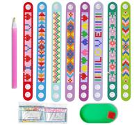 Lot de 8 bracelets de peinture diamant à faire soi-même - Kit de bracelets en diamants à faire soi-même - Autocollants mosaïques - Colorés - Bracelet décoratif pour enfants