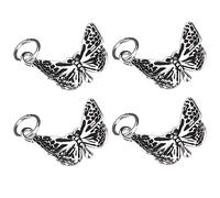 Lot de 8 breloques en argent pour création de bijoux, breloques papillon en argent sterling, accessoires DIY pour bijoux, ensemble de motifs vintage et polis pour colliers, bracelets et parures