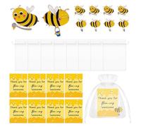 Lot de 8 broches abeilles en vrac avec sac en organza, cadeaux de remerciement pour le personnel, les collègues, les enseignants, les bénévoles, les amateurs d'abeilles