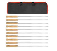 Lot de 8 brochettes longues en acier inoxydable de 43,2 cm avec poignée en bois pour barbecue