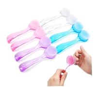 Lot de 8 brosses à ongles pour nettoyer les ongles, 4 couleurs, 5 têtes rondes, brosse à poussière, nettoyage doux main pour manucure, pédicure, décoration de la maison