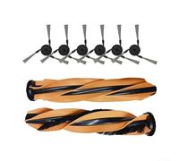 Lot de 8 brosses d'aspirateur robot pour Mova Z60 Ultra/Pro : 2 rouleaux principaux en caoutchouc-nylon en forme de V, 6 toupies à bord latéral, kit de pièces de nettoyage