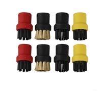 Lot de 8 brosses rondes en nylon et acier inoxydable compatibles avec les nettoyeurs vapeur Karcher SC1 SC2 SC3 SC4 SC5 SC7 Kit de nettoyage en profondeur Design compact Nettoie les joints dans les
