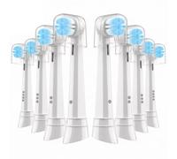 Lot de 8 brossettes compatibles avec Oral-B iO 2-10 Series, blanc, nettoyage doux