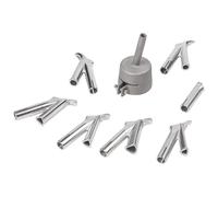 Lot de 8 buses de soudage en acier inoxydable, pointes triangulaires tubulaires rondes standard, pour soudeur en plastique PVC à air chaud, 32 mm de diamètre