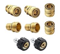 Lot de 8 buses en cuivre anti-déformation 3/8'' 3/4'' Quick Connect Kit adaptateur pour nettoyeur haute pression Tuyau d'arrosage Connecteur rapide pour nettoyeur haute pression
