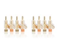 Lot de 8 c?bles de haut-parleur verrouillables plaqu?s or Hifi avec connecteur banane et c?ble d'amplificateur audio