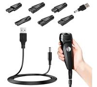 Lot de 8 câbles de charge USB universels 5 V pour rasoir, 7 adaptateurs interchangeables et 1 câble d'alimentation pour tondeuse à cheveux Philips OneBlade, Braun, Panasonic, tondeuse à barbe et