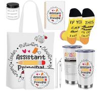 Lot de 8 cadeaux pour femme - Avec sac en toile - Trousse de maquillage - Tasse - Carnet de notes - Chaussette - Porte-clés - Aromathérapie - Pour enseignants, retraite, remise de diplôme