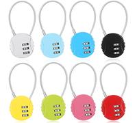 Lot de 8 cadenas à combinaison étanche à 3 chiffres couleurs assorties réinitialisables pour salle de sport sac bagages porte clôture pour l'école casier voyage salle de sport boîte à outils