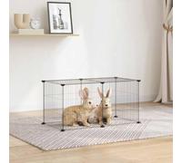 Lot de 8 cages pour animaux de compagnie - Noir - 35 x 35 cm - En acier robuste avec revêtement par poudre - Pour petits animaux - Kit de montage polyvalent avec instructions pour jouer et s'entraîner
