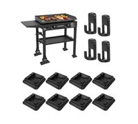 Lot de 8 cales de nivellement de 6,35 mm pour Blackstone et la plupart des barbecues avec 4 crochets magnétiques, niveleurs de grille en caoutchouc antidérapant pour kit de pieds de nivellement