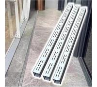 Lot de 8 canalisations étroites pour eau pluviale, balcon et circulation routière, gouttière d'égout souterraine durable avec grille en acier inoxydable (lot de 3)