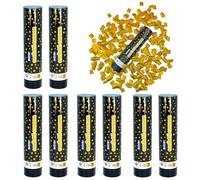 Lot de 8 canons à confettis - 20 cm - Convient également pour les enfants - Shooter de fête - Confettis colorés, dorés ou argentés - Pour anniversaire d'enfant, fête, mariage, Nouvel An, anniversaire