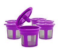 Lot de 8 capsules de café rechargeables réutilisables avec design intégré en maille d'acier inoxydable de rechange pour 2 0 et 1 avec cuillère à brosse