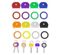 Lot de 8 capuchons de clés multicolores en PVC rond pour clés de maison fines et plates standard