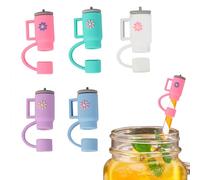 Lot de 8 capuchons de paille pour tasse Stanley, pailles en silicone souple, portables, anti-poussière et réutilisables, 10 mm