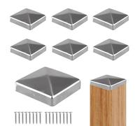 Lot de 8 capuchons de poteaux de 9 x 9 cm en métal en forme de pyramide pour poteaux de clôture avec vis