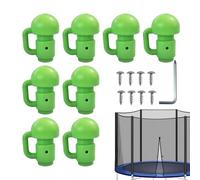 Lot de 8 capuchons de structure de trampoline - Lot de 8 protections de tubes de support, supports de crochet de boîtier robuste, kit de protection de poteau sécurisé avec matériel de montage |