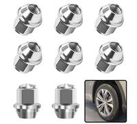 Lot de 8 capuchons d'écrous de roue M12 x 1,5, universels, coniques, 60°, résistants à l'abrasion, chromés, pour Ford, Toyota, Honda, Mazda, argentés