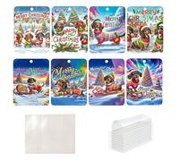 Lot de 8 cartes bancaires de Noël - Porte-monnaie avec dessin animé de chien - Pendentif de Noël amusant avec enveloppes pour l'argent, a, Voir description, Voir description