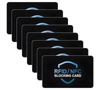 Lot de 8 Cartes de Blocage RFID, Protection de Carte de crédit, bloqueur NFC Fin pour Portefeuilles, bloqueur de Carte antivol pour Cartes sans Contact