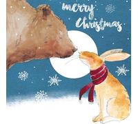 Lot de 8 cartes de Noël caritatives - Great Ormond Street Hospital, Tenovus, Shelter, ABF, Age UK, CLIC Sargent - Lièvre et ours - Respectueux de l'environnement