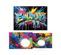 Lot de 8 cartes d'invitation avec 8 enveloppes pour 11e anniversaire d'enfant Graffiti Garçon Fille Enfants Invitations colorées cool onzième anniversaire Invitations d'anniversaire Kids