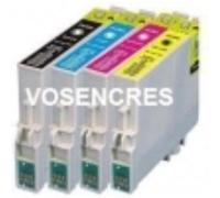 Lot de 8 cartouches COMPATIBLES : 2 cartouches noires COMPATIBLE EPSON T1811 + 6 cartouches couleurs T1812-T1813-T1814 (2 cyan / 2 magenta / 2 yellow)