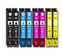 Lot de 8 cartouches d'encre compatibles avec Epson 408XL - WFC4810 WFC4310