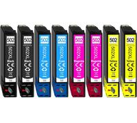 Lot de 8 cartouches d'encre compatibles XL pour Epson 502XL Epson Expression Home XP-5100 XP-5105 XP-5150 XP-5155 Workforce WF-2860 DWF WF-2865 DWF WF-2880 DWF (lot de 8)