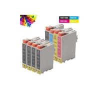 Lot de 8 Cartouches d'encre T0611 Compatible pour Epson Stylus DX4200 DX4800 D68 D88 Multicolore
