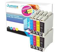 Lot de 8 cartouches type Jumao compatibles pour Brother DCP-750CW 130C 330C 350C +Fluo offert