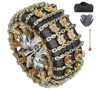 Lot de 8 chaînes à neige universelles pour pneus de 175 à 265 mm de large en acier avec gants, pelle à neige, montage rapide, pour ATV, voiture, SUV, camion