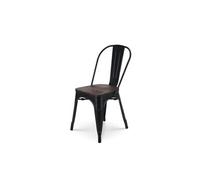 Lot de 8 chaise de bar en bois massif empilable non pliable interieur H. 85 cm noir