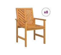 Lot de 8 chaise GENERIQUE en bois massif non pliable exterieur H. 89 cm bois