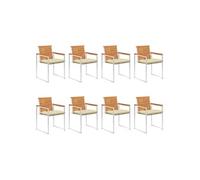 Lot de 8 chaise GENERIQUE exterieur empilable non pliable en acacia H. 85 cm