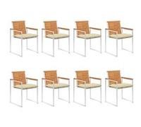 Lot de 8 chaise GENERIQUE exterieur empilable non pliable en acacia H. 85 cm