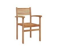 Lot de 8 chaise GENERIQUE exterieur empilable non pliable en teck H. 90 cm