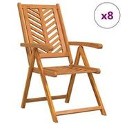 Vidaxl Chaises De Jardin Inclinables 8 Pcs Bois Acacia Massif