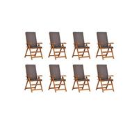 Lot de 8 chaise GENERIQUE exterieur non pliable en teck H. 104 cm