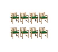 Lot de 8 chaise H. 90 cm non pliable exterieur en teck bois