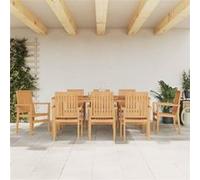 Lot de 8 Chaises de Jardin Empilables Sièges Patio Balcon Bois Teck vidaXL