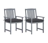 Lot de 8 Chaises de Jardin avec Coussins Siège Bois Acacia Solide Gris vidaXL