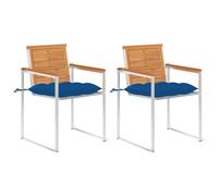 Lot de 8 Chaises de Jardin avec Coussins Siège Bois d'Acacia Solide vidaXL