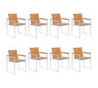 Vidaxl Chaises De Jardin Avec Coussins 2 Pcs Acacia Solide Et Acier