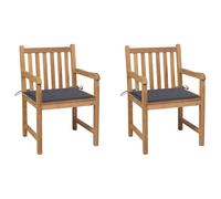 Lot de 8 Chaises de Jardin avec Coussins Siège Crème Bois Teck Massif vidaXL
