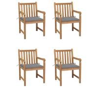 Lot de 8 Chaises de Jardin avec Coussins Siège Crème Bois Teck Massif vidaXL