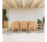 Vidaxl Chaises De Jardin Empilables Lot De 8 56,5x57,5x91 Cm Bois Teck