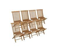Happy Garden Lot de 8 chaises de jardin Lombok pliantes en teck